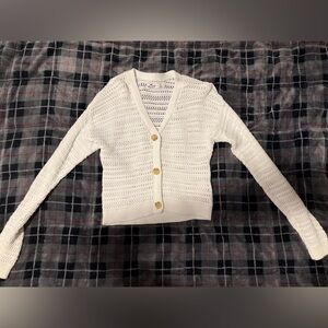 HOLLISTER WHITE KNIT CARDIGAN